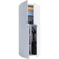 VCM Holz Besenschrank | 6 Fächer | Haushaltsschrank | Maße: B. 70 x H. 184 x T. 40 cm | 4 Drehtüren - Lona