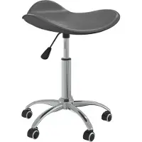 Syfax Bürostuhl Grau Kunstleder, höhenverstellbar, drehbar, 44x44 cm, 110 kg Tragkraft