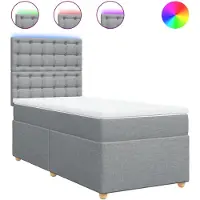 Syfax Boxspringbett mit Matratze Hellgrau 90x200 cm Stoff
