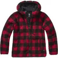 Brandit Women Teddyfleece Jacket Hooded red/black, S
