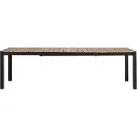 Ebuy24 Joan Gartentisch 205-275 x 100 cm, mit Auszug inkl. 1 Platte, schwarz und teak Nachbildung.