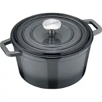 Berndes Bräter/Kochtopf 20 cm, rund, Gusseisen, schwarz/grau - b.iron