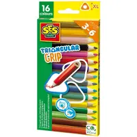 SES Creative 14692 Dreikant-Buntstifte 16 Stück - Ergonomisches Malzubehör für Kinder, Mehrfarbig, 16 Stück(e)