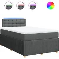 Syfax Boxspringbett mit Matratze Dunkelgrau 120x200 cm Stoff