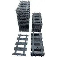 LEGO City Eisenbahn Gerade Schienen Dunkelgrau - 53401