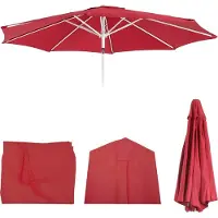 MCW Ersatz-Bezug für Sonnenschirm Asti, Sonnenschirmbezug Ersatzbezug, Ø 3m Stoff/Textil rot