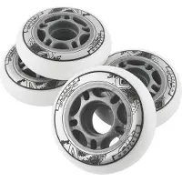NILS PolyurethanInline Skate Rollen Weiß (4er Set) | 72 mm, 76 mm oder 80 mm | 82A Härte und High Rebound PU