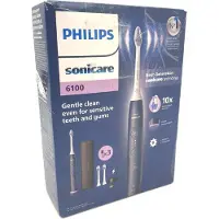Philips Sonicare 6100 series Series 6100 HX7403/01 Wiederaufladbare Zahnbürste, Erwachsener, Schallzahnbürste, Sensibel, 62000 Bewegungen pro Minute, Blau, 2 min, 4 x 30 sec