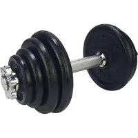 Tunturi Hantel Gusseisen 15kg - Hantelset mit Schraubverschluss - Kurzhantelset - 1 Hantelstange - 30mm - Inkl. e Fitness-App