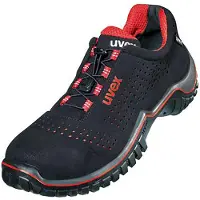 Uvex 69988, Männlich, Erwachsener, Sicherheitsschuhe, Schwarz, Rot, ESD, S1, Speed-Schnürsenkel