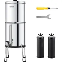Vevor Schwerkraft Wasserfiltersystem Edelstahl Arbeitsplattensystem 7+8,5L Wasserfiltrationssystem, reduziert Blei und bis zu 99 % Chlor,