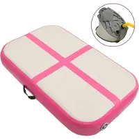 The Living Store Aufblasbare Gymnastikmatte mit Pumpe 60x100x20 cm PVC Rosa