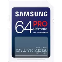 Samsung PRO Ultimate, 64 GB, SDXC, Klasse 3, UHS-I, 200 MB/s, 130 MB/s