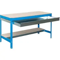 Proregal Werkbank BUFFALO mit Schubfach | HxBxT 84x150x76cm | Traglast 600kg | Blau