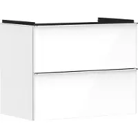 Hansgrohe Waschtischunterschrank Xelu Q 780x605x475mm weiß hochglanz Griff chrom weiß hochglanz Griff chrom