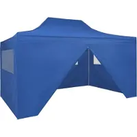 Syfax Faltzelt Pop-Up mit 4 Seitenteilen 3x4,5 m Blau