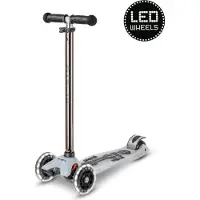 Micro mobility Maxi Micro Deluxe Flux LED Neochrome, Kinder, Dreiradroller, Unisex, Asphalt, 50 kg, 3 Rad/Räder