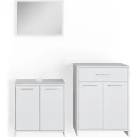 Vicco Badmöbel-Set Kiko Weiß 3 Teile, mit Midischrank, Model 32724