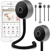 Lionelo Babyphone Babyline Smart Camera Wi-Fi Monitor, Mobile App, Bewegungs Geräuscherkennung, Sichtbarkeit im Dunkeln, Zwei-Wege Kommunikation Black
