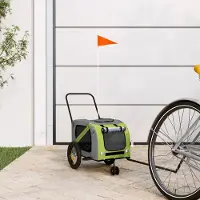 Prolenta Maison Exclusive - Fahrradanhänger Hunde Grün und Schwarz Oxford-Gewebe & Eisen