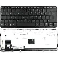 T-ProTek Tastatur - Farbe: Schwarz - mit Rahmen - mit Mausstick - mit Beleuchtung Deutsches Tastaturlayout kompatibel für HP EliteBook 725 G2