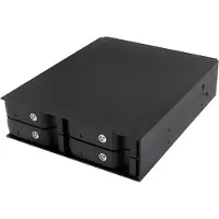 Icy Box IB-2240SSK, Back Plane, 4x 2,5" (9-15mm high) SATA in 1x 5,25" bay, Schloss, 2x 4x4x2cm Lüfter, schwarz