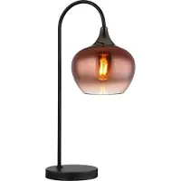 Globo Lighting Schwarze Tischleuchte Maxy mit rotem Glas einzeln