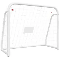 Syfax Fußballtor mit Netz Weiß 125x96x60 cm Stahl & Polyester