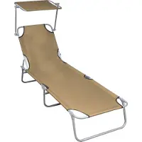 Syfax Klappliege mit Sonnenschutz Taupe Aluminium