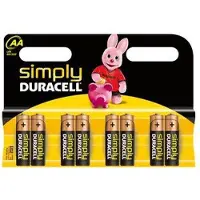 Duracell Simply, Einwegbatterie, AA, Alkali, 1,5 V, 8 Stück(e), Schwarz, Gold