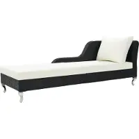 Syfax Sonnenliege mit Auflage Poly Rattan Schwarz