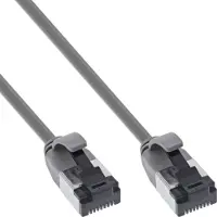 InLine Patchkabel slim, U/FTP, Cat.8.1, TPE halogenfrei, grau, 10m, 10 m, Cat8.1, U/FTP (STP), RJ-45, RJ-45, Grau