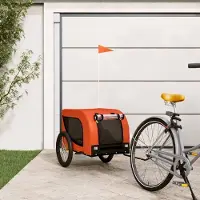 Prolenta Maison Exclusive - Fahrradanhänger Hunde Orange und Schwarz Oxford-Gewebe & Eisen