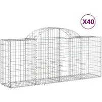 vidaXL "WINTER SALE"Gabionen-Hochbeet - Blumenkasten - mit Hochbogen 40er-set - multifunktional& Moderne - 200x50x80/100cm Verzinktes Eisen - Beete Einfacher Aufbau NEU9441396