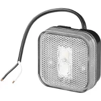 Northix Vordere Positionsleuchte 12/24V weiß 65 x 65 mm LED