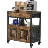 Vevor Kaffeebarschrank 61 x 36 x 70,5 cm Kaffeebarschrank im Landhausstil mit 4-stufigem Stauraum