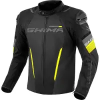 SHIMA Solid 2.0 wasserdichte Motorrad Textiljacke, schwarz/gelb, 2XL