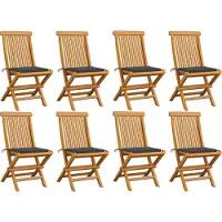 Prolenta Maison Exclusive - Klappstühle mit Anthrazit Kissen 8 Stk. Massivholz Teak