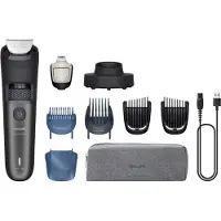 Philips Beard Trimmer 7000 Series BT7665/15 Bartstyling mit Haarauffangschale, Keine Wartung – muss nicht geölt werden, Akku, Selbstschärfende Rollen, Metallisch