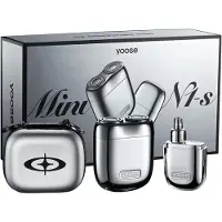 Yoose MINI Rasierer & Nasenhaartrimmer Set – Leise, IPX7 wasserdicht, kompakt & tragbar – Edles Männergeschenk in Silber