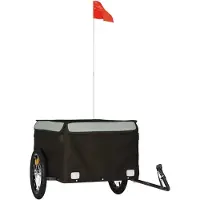 Syfax Fahrradanhänger Schwarz und Grau 45 kg Eisen