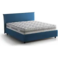 Talamo Italia Doppelbett Beata, Containerbett mit Stoffbespannung, 100% Italy, Frontöffnung, inklusive Matratze Cm 140x190, Blau