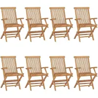 vidaXL BESTE 2022 Outdoor-Stuhl Stilvollen mit robustem ,Gartenstühle mit Weinroten Kissen 8 Stk. Massivholz Teak Relaxsessel Armlehnstuhl mit Premium & schlichten Design *HOM