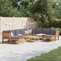 vidaXL "2026 Promotion" 11-tlg. Garten-Lounge-Set mit Kissen Massivholz Akazie - Gartenstühle CC11968