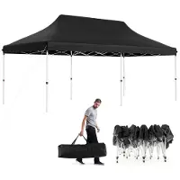 Costway 3x6m Pavillon mit Tragetasche, Partyzelt Faltpavillon höhenverstellbar, wasserabweisend, UV-Schutz 50+