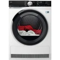 AEG TR9T94ABYS, Freistehend, Frontlader, Wärmepumpe, Weiß, Rechts, Schwarz