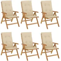 vidaXL Gartenstühle mit Kissen 6 Stk. Massivholz Teak