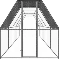 vidaXL Outdoor-Hühnerkäfig 2x10x2 m Verzinkter Stahl