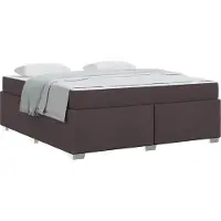 Syfax Bettrahmen mit Matratze Dunkelbraun 180 x 200 cm Stoff