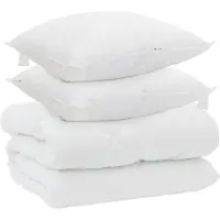 vidaXL Winterbettdecke mit Kissen 3 Stk. Weiß Mikrofaser